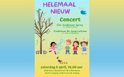 Zaterdag 5 april Concert Christelijk Kinderkoor Spring